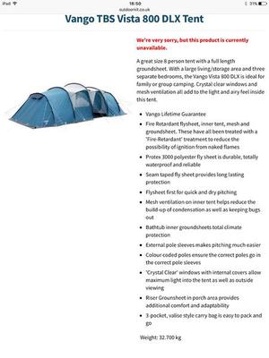 Tent Carpet For Vango Vista 800