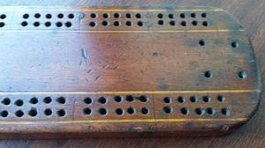 Vintage Wooden Cribbage Board With Six Pegs Good Posot Class