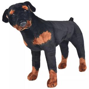 vidaXL Standing Plush Toy Rottweiler Dog Black and Brown XXL 20180526201449