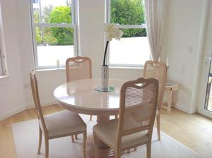 golden oak extendable table with 4 chairs farm