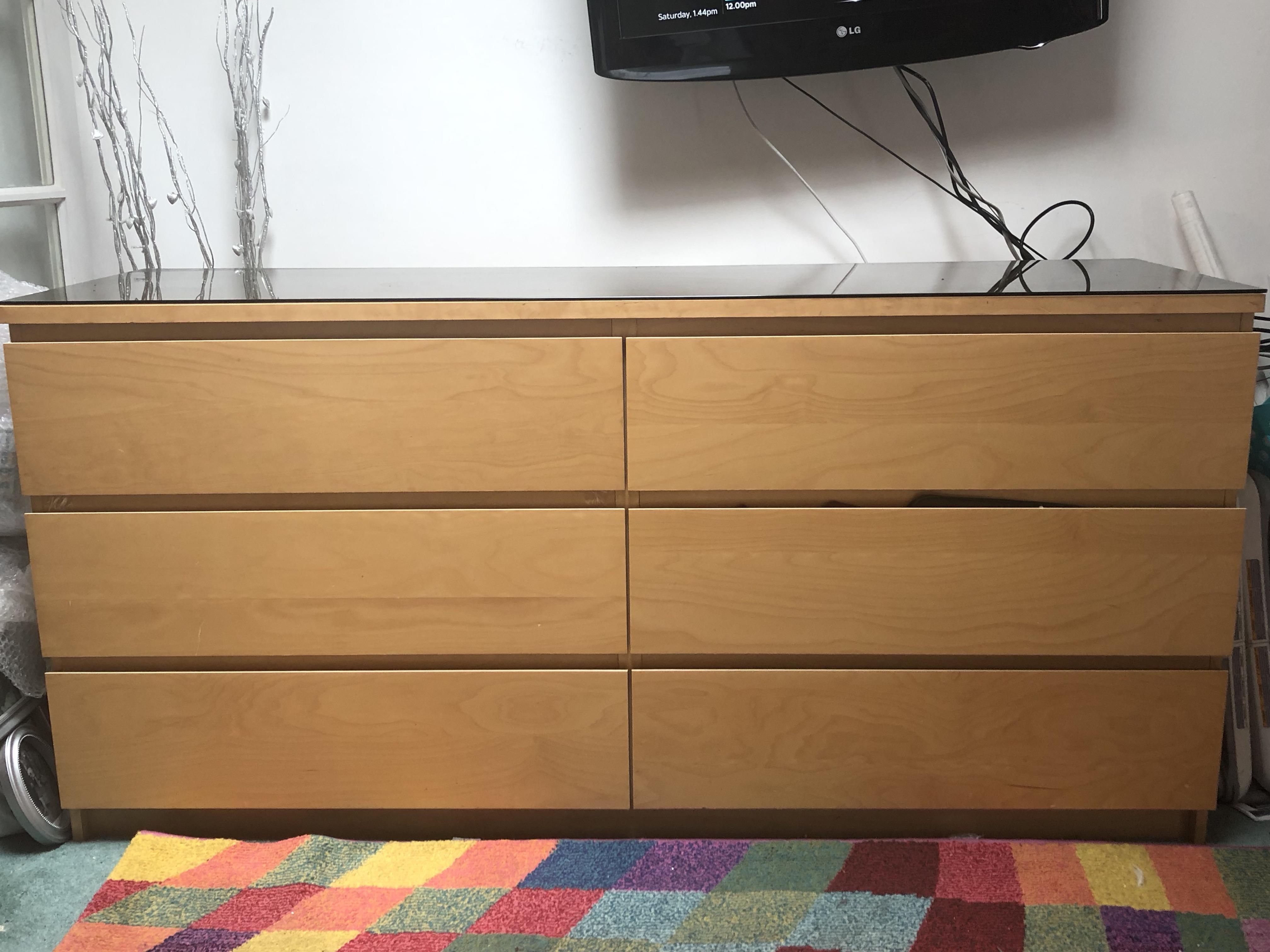 ikea malm chest of 6 drawers bedroom furniture