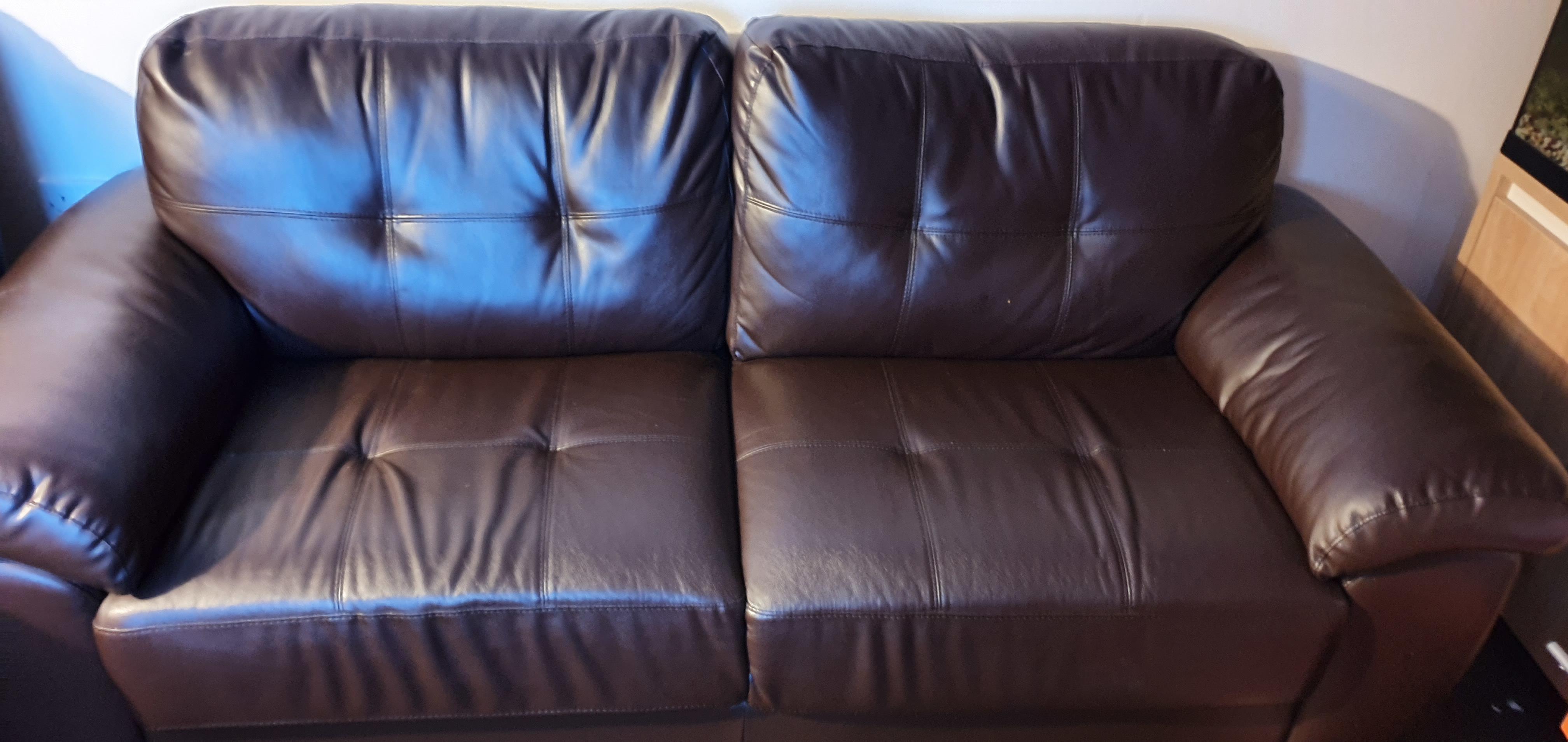 kramfors brown leather sofa