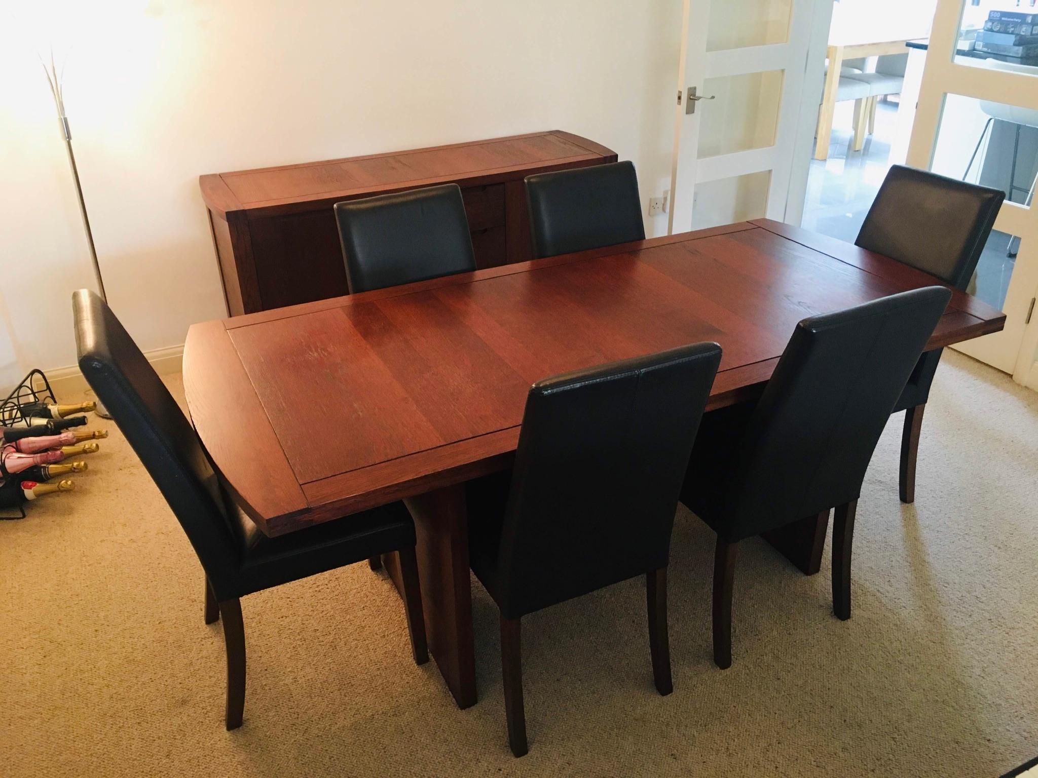 6 Chairs Oak Dining Room Set