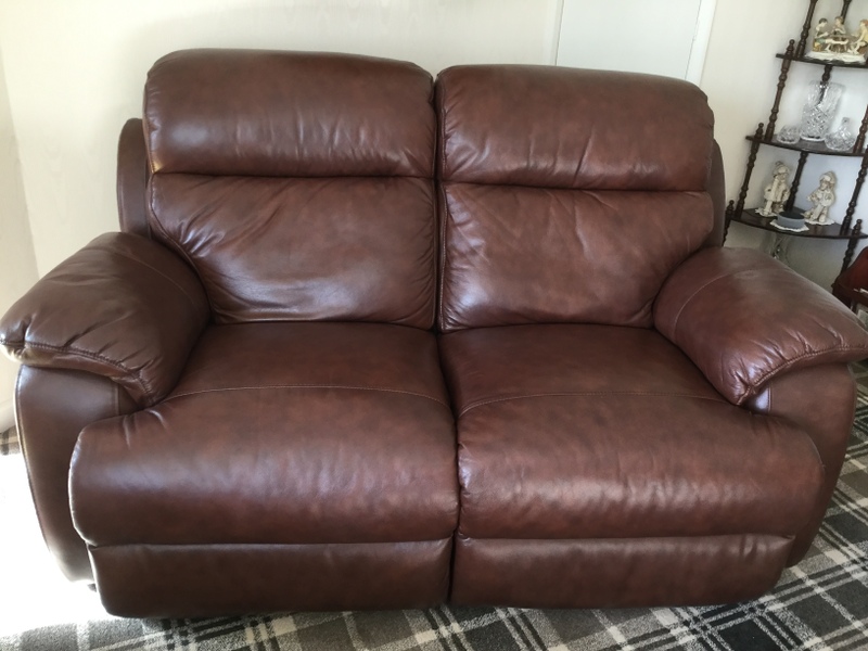 used brown leather recliner sofa