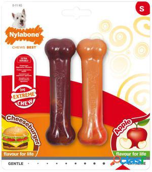 Nylabone Extreme Chew Twin Pack S (Cheeseburger/Apple) 113