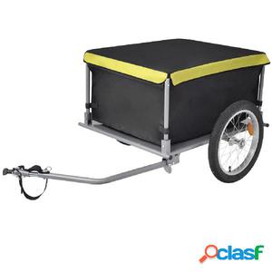 Remolque de carga para bicicletas negro y amarillo 65 kg