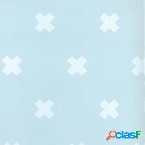 Fabulous World Papel de pared diseño Cross azul y blanco