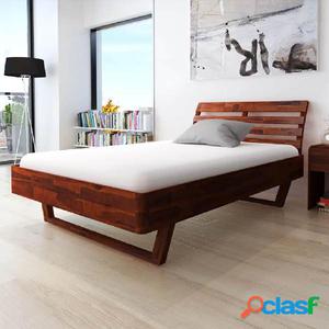 Estructura de cama 140x200 cm madera maciza de acacia