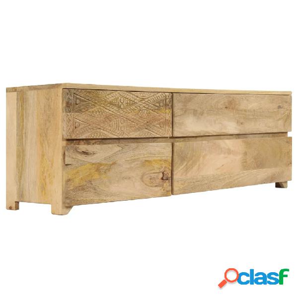 Mueble para TV de madera de mango maciza 120x30x40 cm