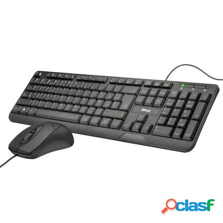 Teclado y raton trust ziva multimedia - teclado cable 1.5m -