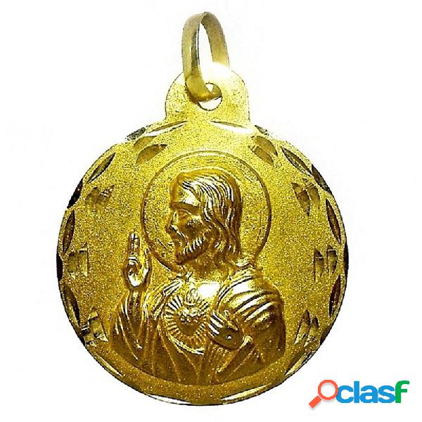 Medalla oro 18k escapulario Virgen del Carmen Corazón de
