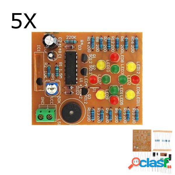 5Pcs DIY CD4060 Música luz LED Kit Electronic Training DC