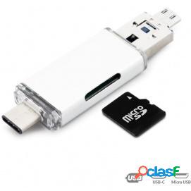 Unotec Lector de Tarjetas MicroSD con USB/MicroUSB/USB-C