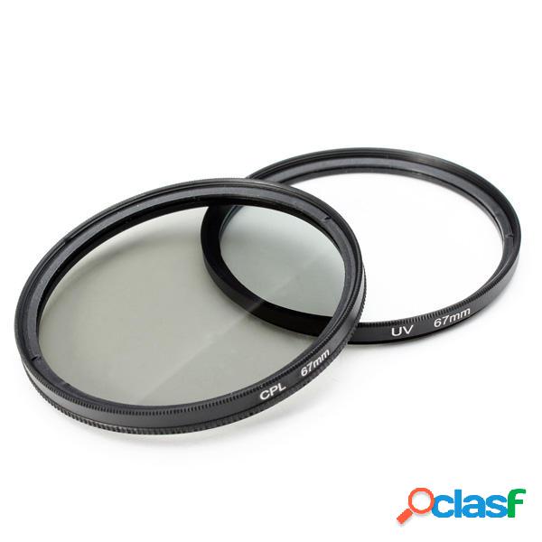 Filtro de lente 2pcs uv 67mm y un kit de filtro polarizante