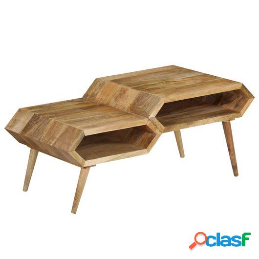 Mesa de centro madera maciza de mango maciza 104x50x45 cm