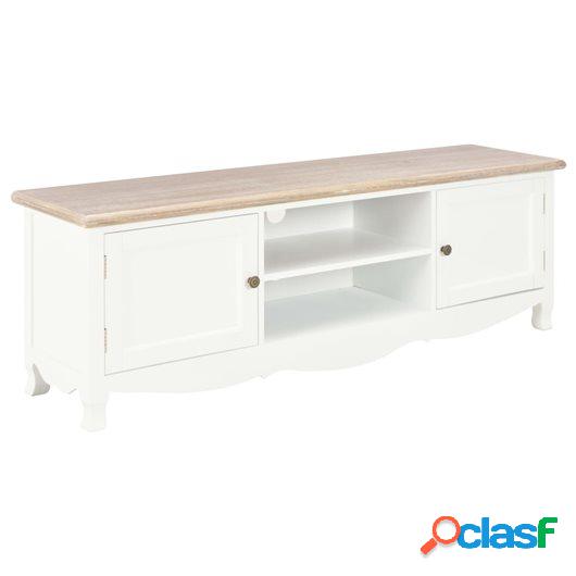 Mueble para TV de madera blanco 120x30x40 cm