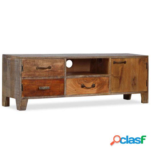 Mueble para TV de madera maciza vintage 118x30x40 cm