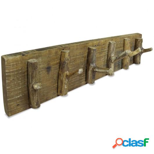 Perchero de madera maciza reciclada 60x15 cm