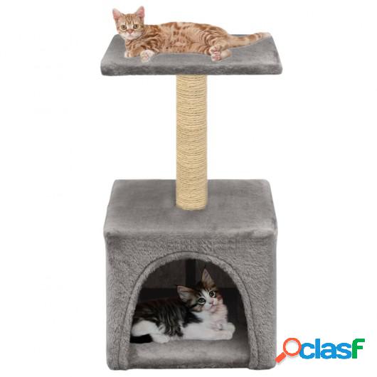 Rascador para gatos con poste de sisal 55 cm gris