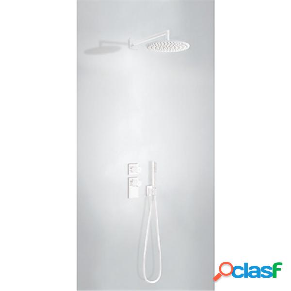 TRES - Kit de ducha termostático empotrado blanco PROJECT