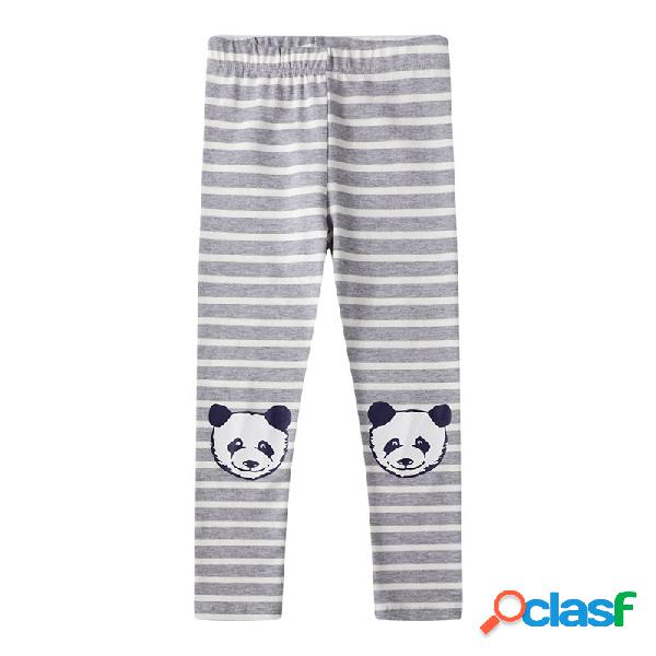 Niñas Panda estampado a rayas Pantalones para 1-9Y