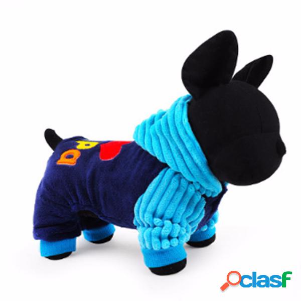 Pet Dog Cat Clothing Clothes Jumpsuit Invierno Soft Fleece