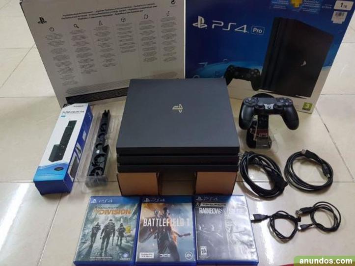 Sony playstation 4 pro, 1tb console with 2 controllers, 1