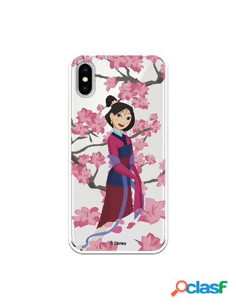 Funda para iPhone X Oficial de Disney Mulan Vestido Granate