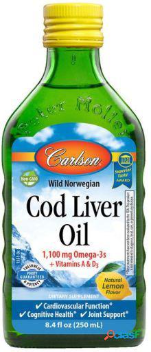 Carlson Labs Wild Norwegian Cod Liver Oil Natural Lemon 500