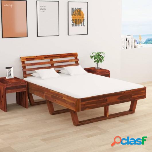 Estructura de cama de madera maciza de acacia 140x200 cm