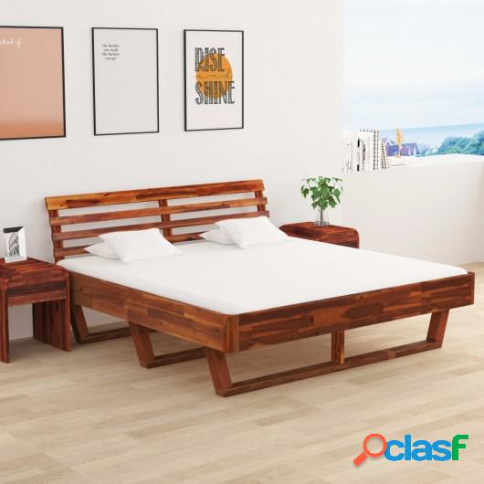 Estructura de cama de madera maciza de acacia 180x200 cm