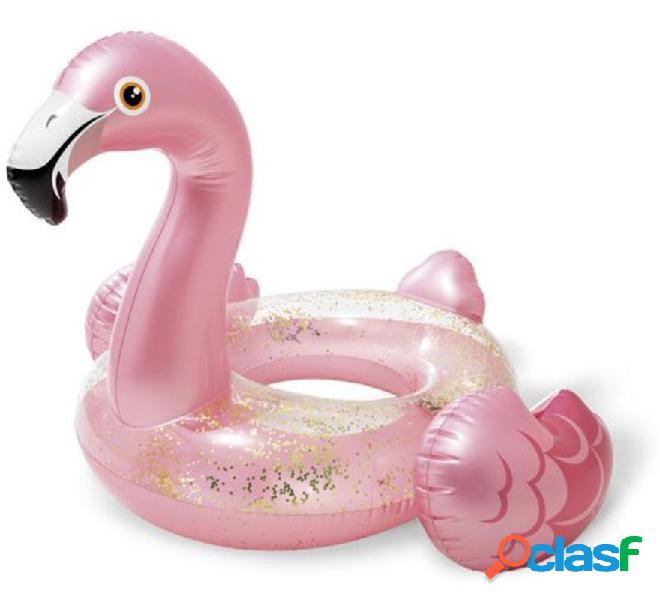 Flotador rueda de flamingo purpurina