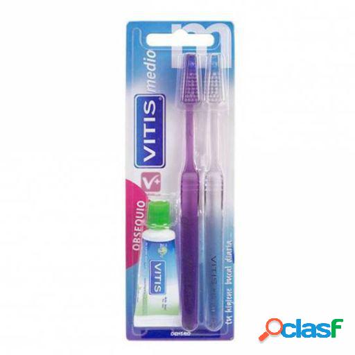 Vitis Cepillo dental adulto medio pack 2 unidades Medio