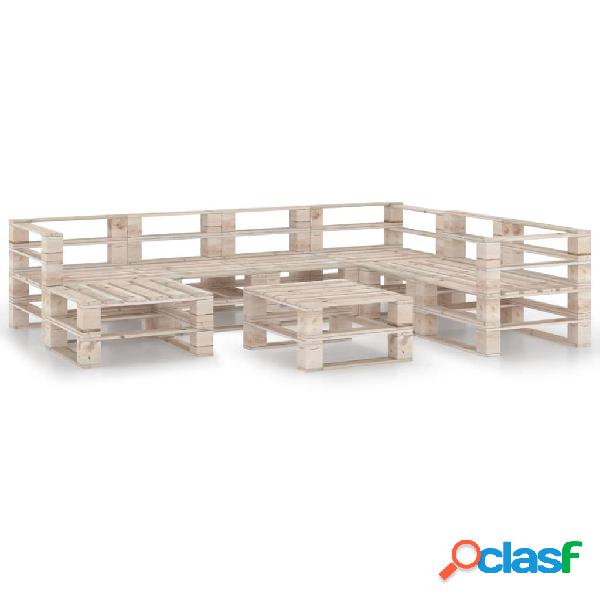 vidaXL Juego muebles de jardín de palets 8 piezas de madera