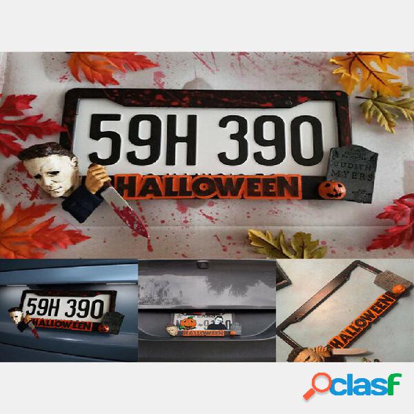 1 PC Halloween Horror License Placa Cubiertas de marco Scary