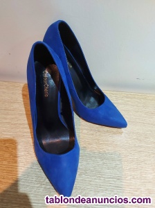 Zapatos de Tacón de Color Azul