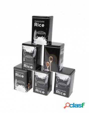 Tarro metal cuad arroz