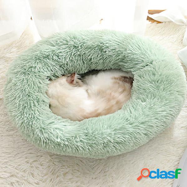 BODISEINT Modern Soft Plush Round Pet Bed for Cats or Small
