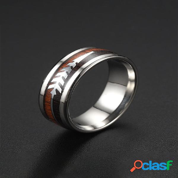 1 Uds. Anillos de pareja de acero de titanio con flecha de