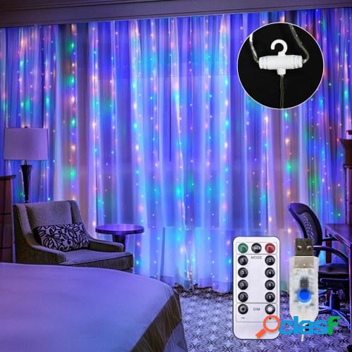 10 * 10FT 300LEDs Cortina Luces de cadena de hadas Luces