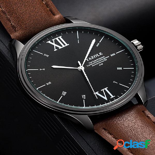 18 colores Faux Leather Men Business Casual Normal Relojes