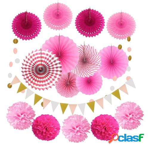 20PCS Birthday Party Decorations Supplies Banner Honeycomb