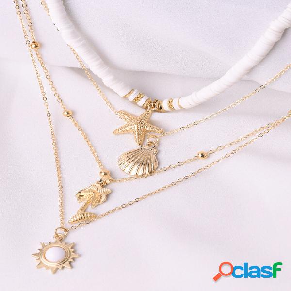 4 unids/set moda Bohemia personalidad Shell estrella de mar
