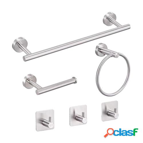 6PCS Juego de accesorios para baño Toallero Toallero Anillo