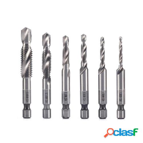 6pcs / set Broca combinada de taladro HSS Juego de brocas de