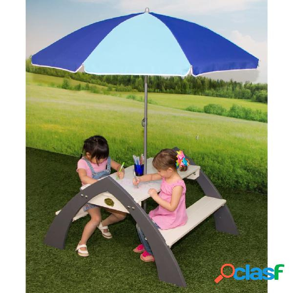 AXI Mesa de pícnic para niños Kylo con sombrilla XL blanco