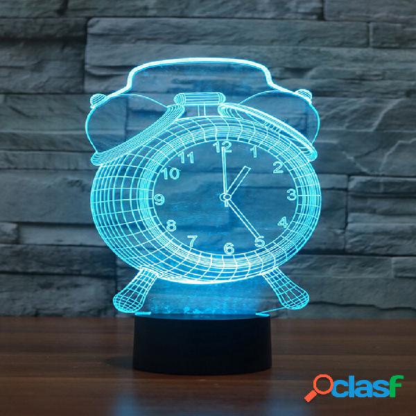 Alarma Reloj Lámpara Visual 3D LED Luz nocturna Carga USB