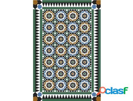 Alfombra OEDIM Mosaico de Azulejos 5 (Verde y Azul - 60x80cm