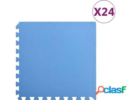Alfombra Puzzle VIDAXL EVA Azul (24 piezas - 8,64 m²)