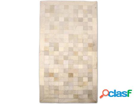 Alfombra ZERIMAR Patchwork (Blanco - 120x60 cm - Piel)